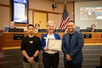 Staff from Vrtrum with Mayor Wendi Strom